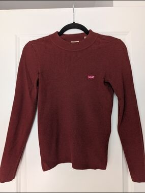 Levi's Women's Ribbed Mock Neck Sweater - Maroon